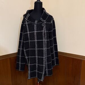 Ellen Tracy Plaid Coatigan Sweater Coat 1X NWT